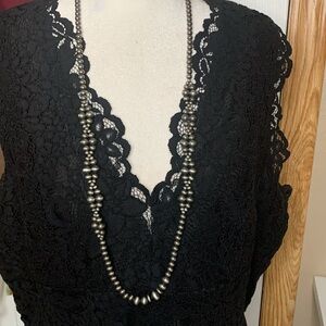 Gray Beaded Necklace NEW